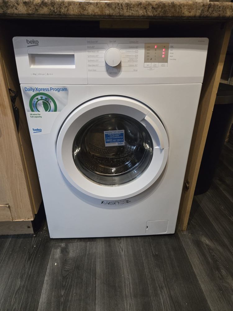 Washing machine installed in a Midlands kitchen