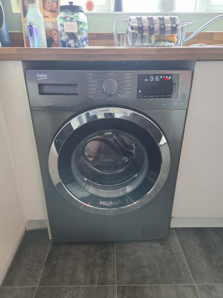 Washing machine installed in a Midlands kitchen