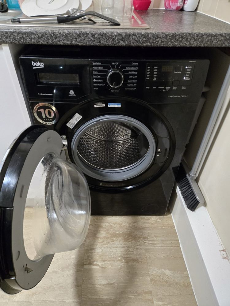 Washing machine installed in a Midlands kitchen
