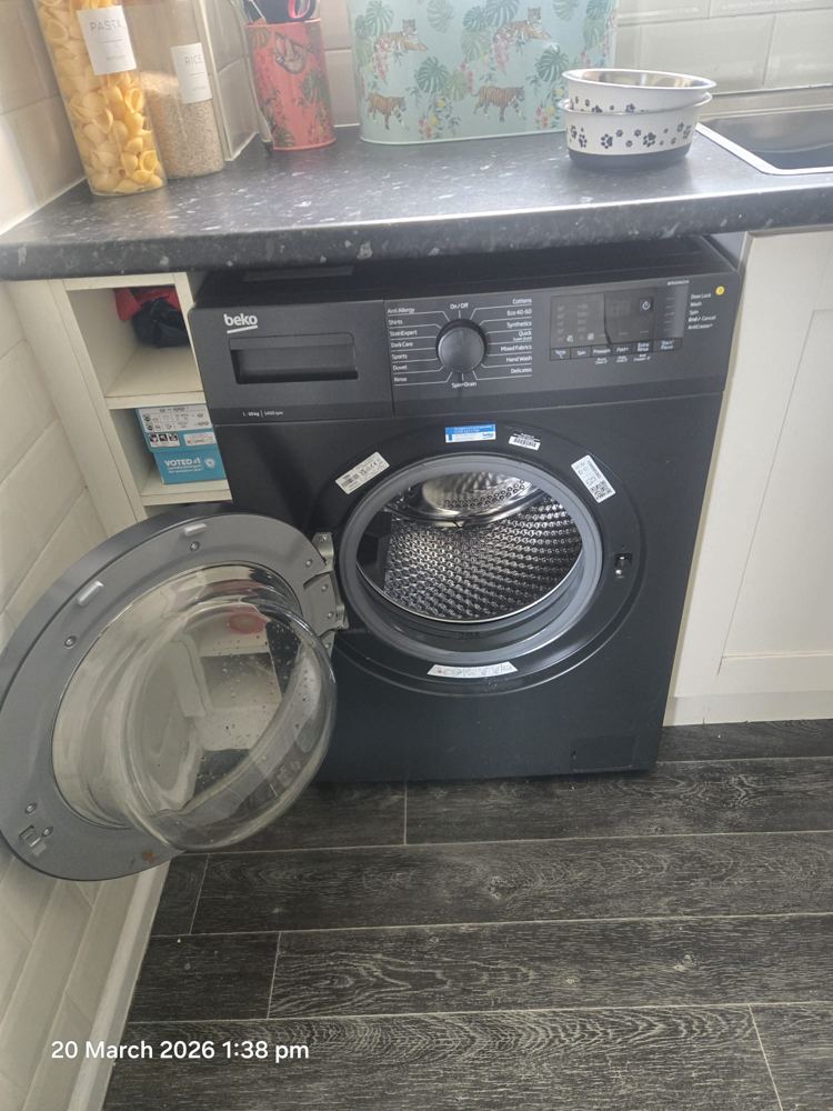 Washing machine installed in a Midlands kitchen