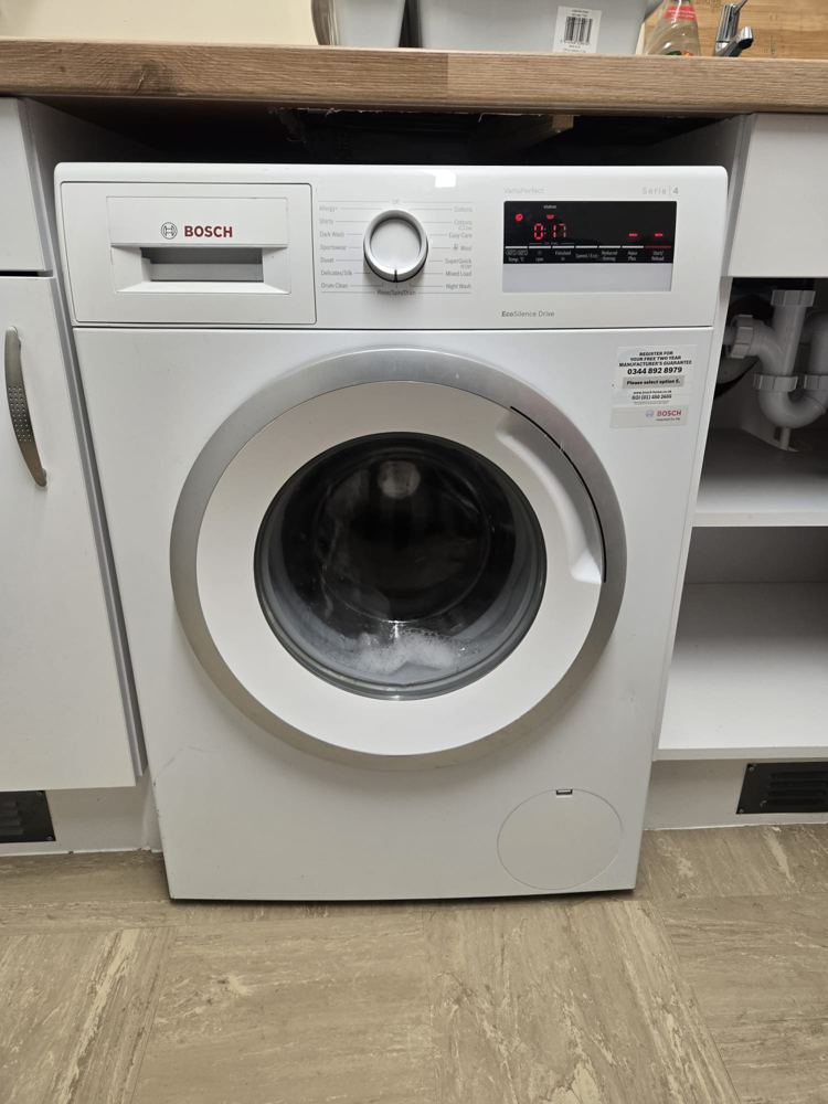 Washing machine installed in a Midlands kitchen
